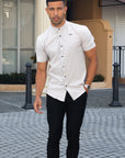 Turin Slim Fit Banded Collar Shirt