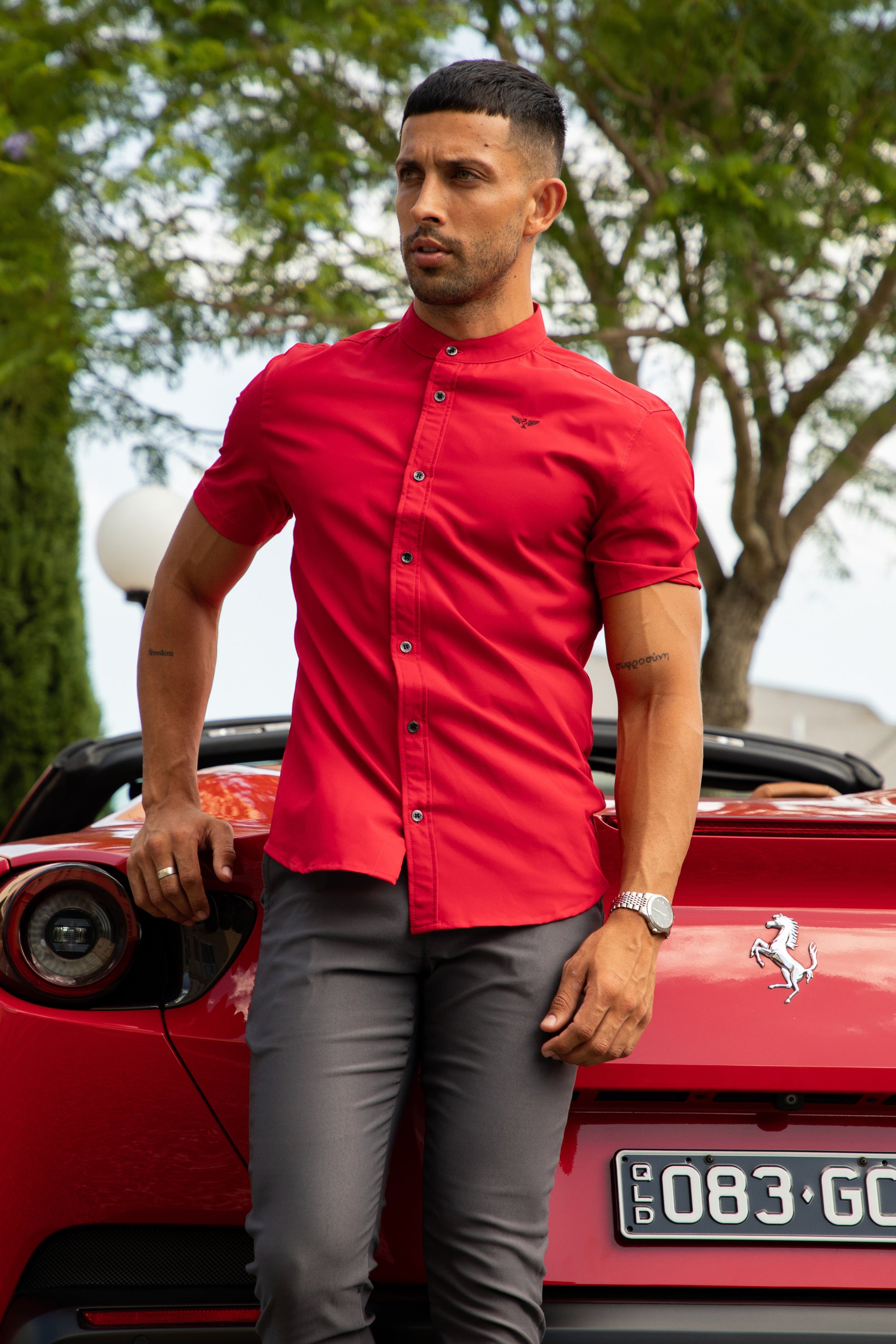 Rapallo Slim Fit Banded Collar Shirt