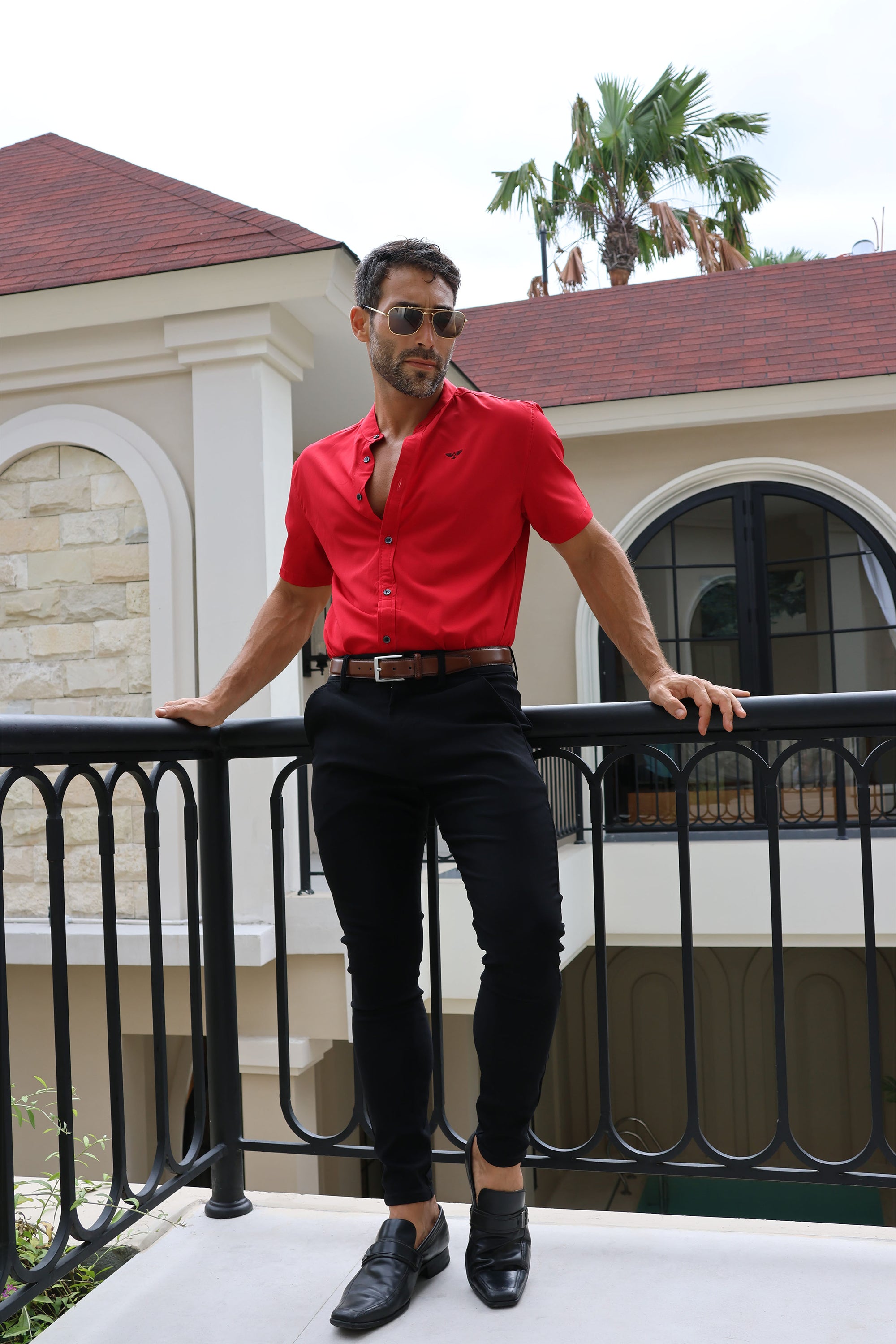 Rapallo Slim Fit Banded Collar Shirt