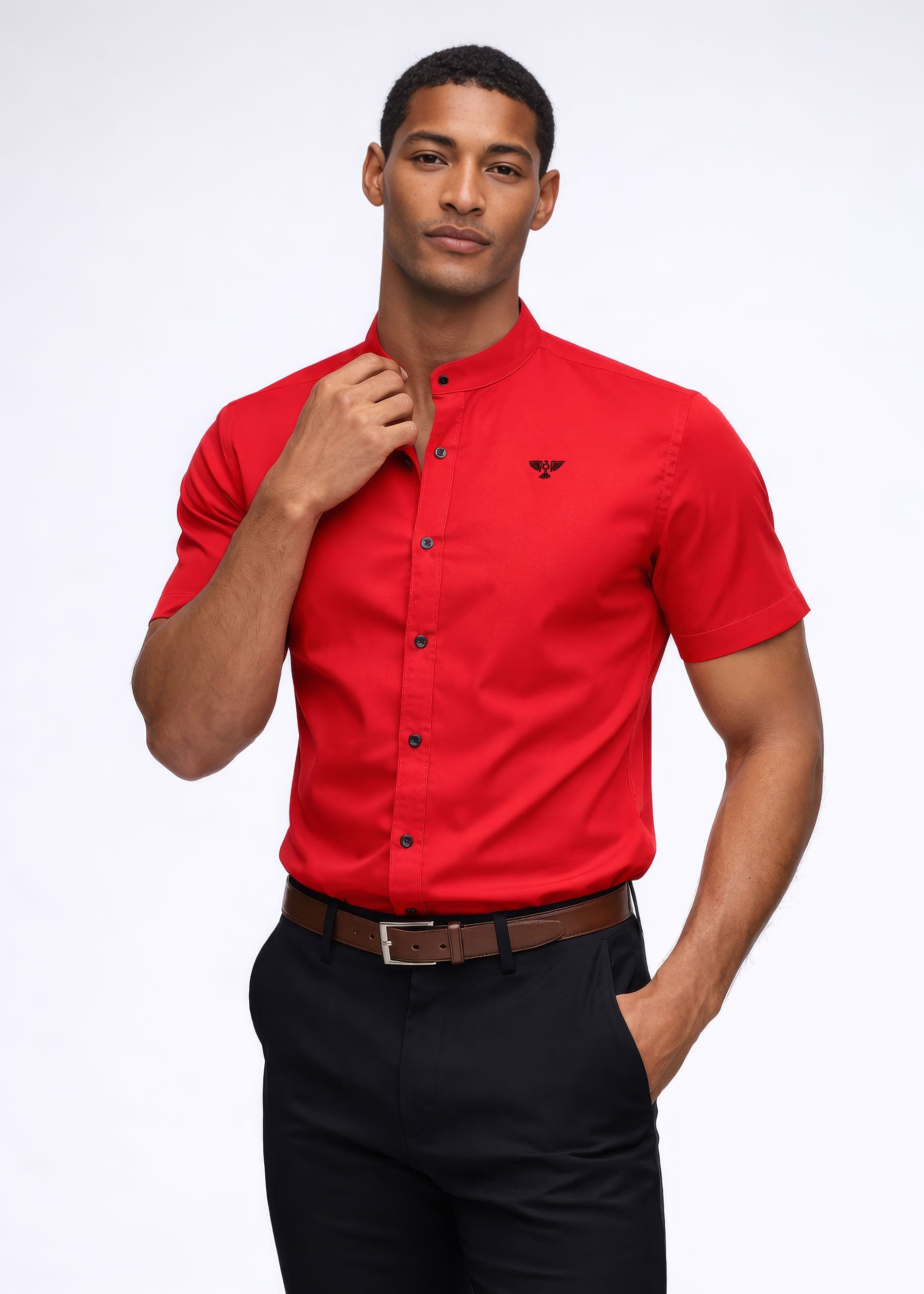 Rapallo Shirt | Grandad Collar Muscle Fit