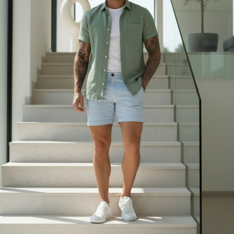Capri Chino Short | Tailored Fit - Blue