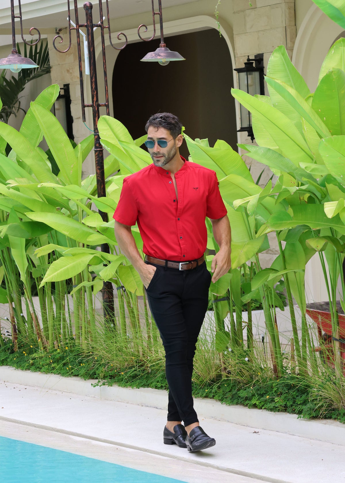 Rapallo Slim Fit Banded Collar Shirt