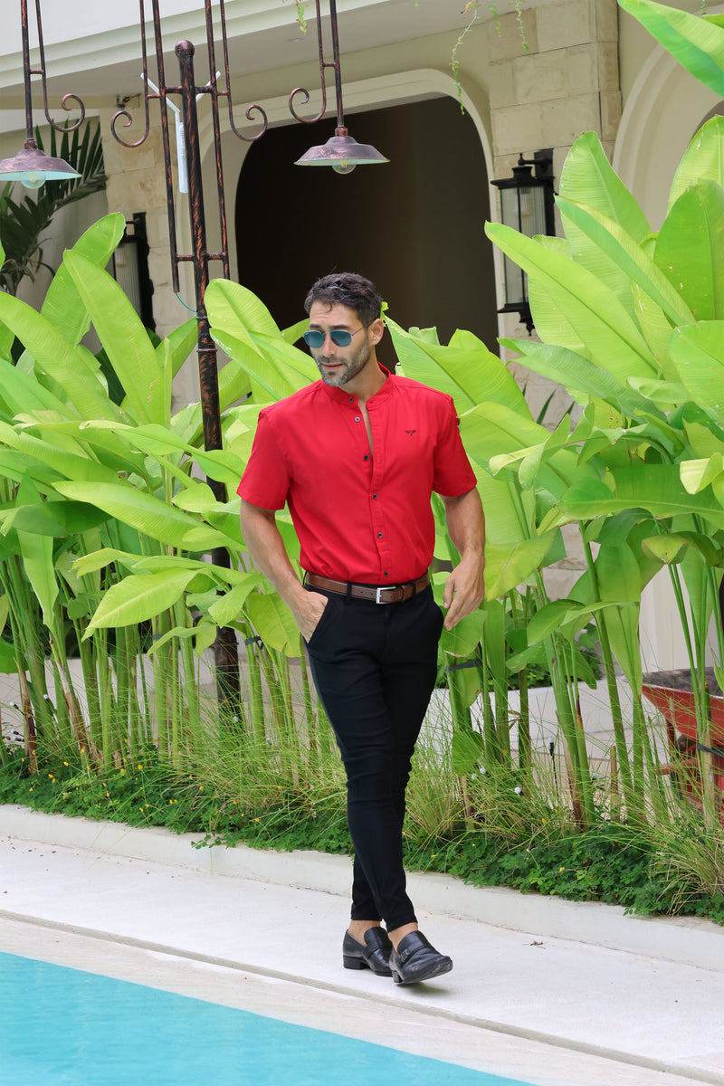 Rapallo Slim Fit Banded Collar Shirt