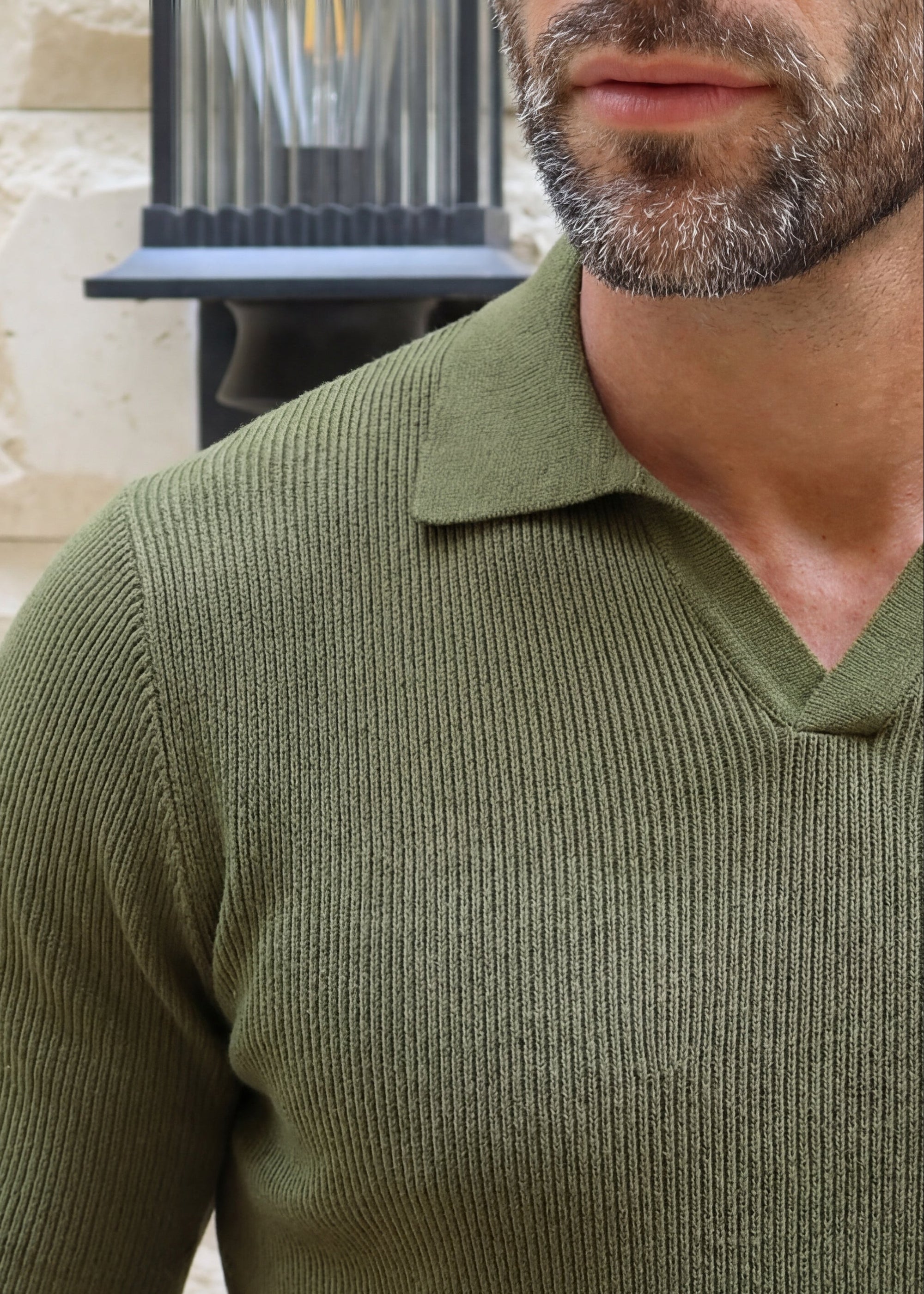 Portofino Polo | Classic Fit Rib Knit - Green