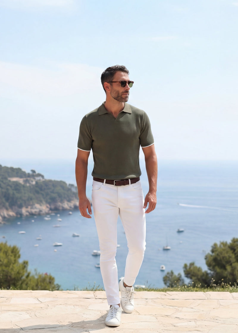 Portofino Polo | Classic Fit Rib Knit - Green
