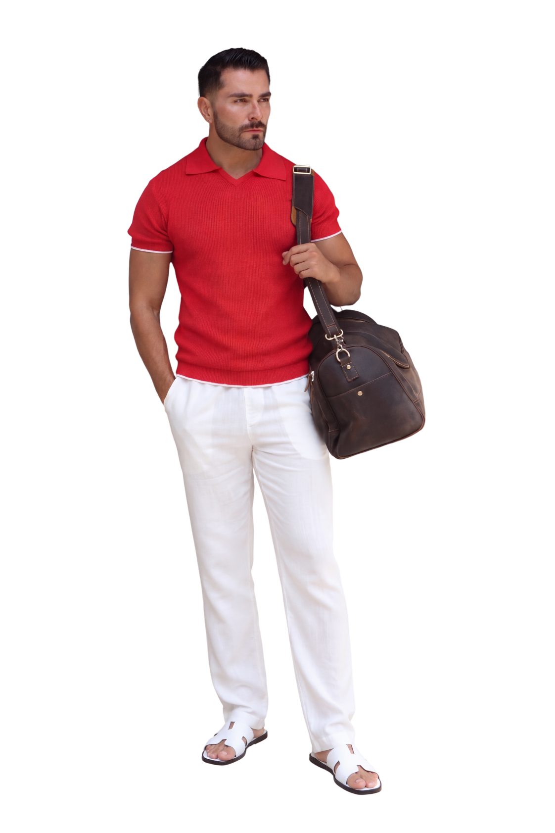 Portofino in Red. Full-length Guillo outfit.