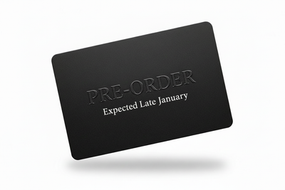 Black card - pure white background