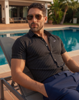Milano Pinstripe Shirt | Short Sleeve Muscle Fit