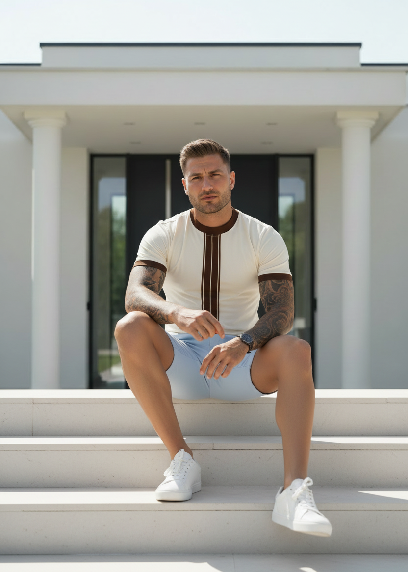 Roma Tee - Sitting on Steps