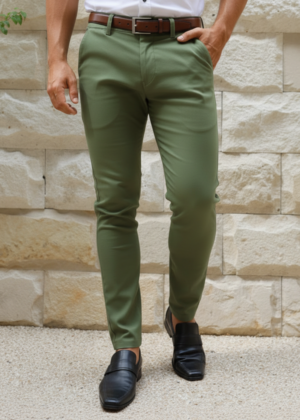Sage Green Chino Straight Front