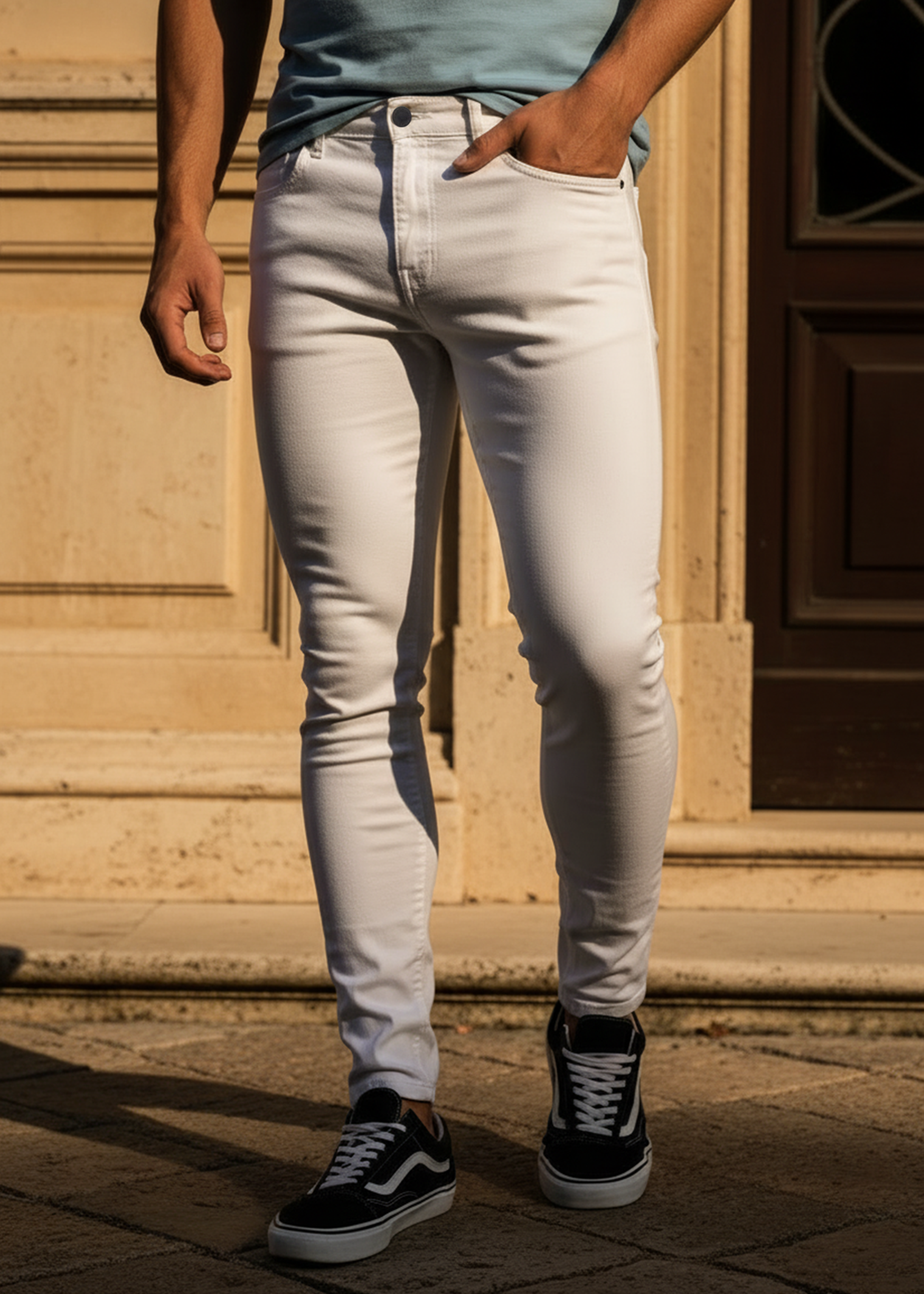 Torino Jean | Skinny Stretch - White