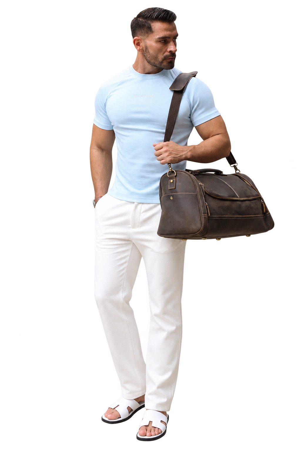 Classico & Linen. Full-length Guillo outfit.